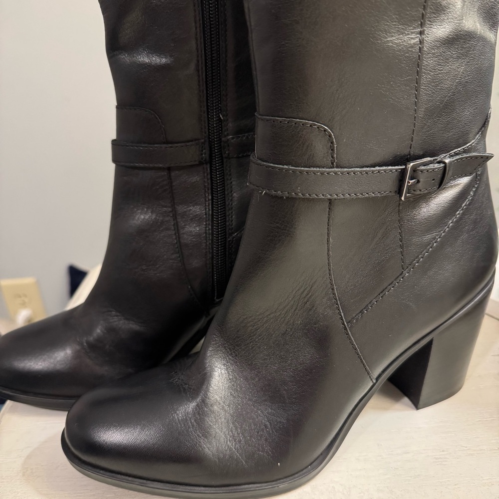 Naturalizer Black Knee High Heeled Boots - Picture 4 of 11